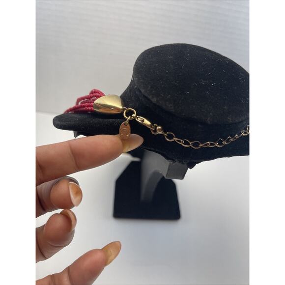 Vintage Charming Charlie Necklace Silver Tone Seed Bead Multi Strand Glass B#8 - Picture 5 of 8